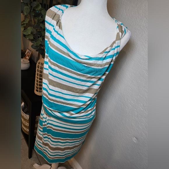 MNG By Mango Asymmetrical Stripes Mini Dress Size S - Picture 6 of 8